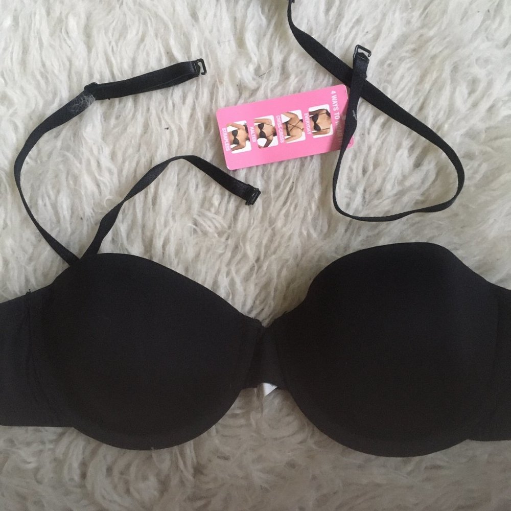 New strapless black bra